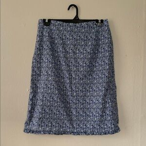 Faded Glory Blue Floral A-Line Skirt medium